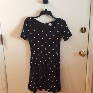 H&M Divided black and white polka dot dress Small